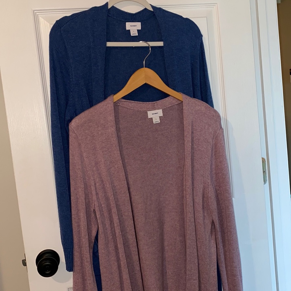 2 Old navy open front cardigan sweaters sz L